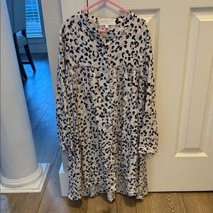 Bella Dahl girl Leopard Print Long Sleeve Dress